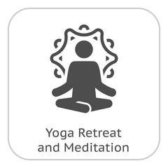 Yoga Retreat and Meditation Icon. Flat Design Isolated Illustration.