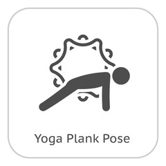 Yoga Plank Pose Icon. Flat Design Isolated Illustration.
