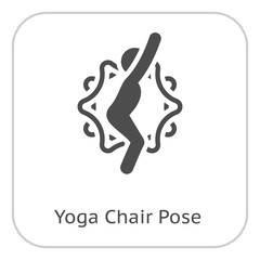 Yoga Chair Pose Icon. Flat Design Isolated Illustration.