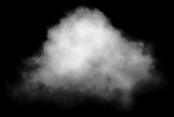Fototapeta premium Cloud - white, single, isolated on black background