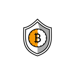 bitcoin, cryptocurrency, shield, security icon. Element of color finance. Premium quality graphic design icon. Signs and symbols collection icon for websites