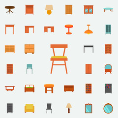 a soft chair flat icon. Furniture icons universal set for web and mobile