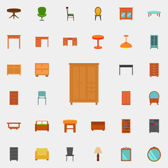 cupboard flat icon. Furniture icons universal set for web and mobile