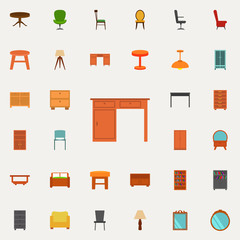 desk flat icon. Furniture icons universal set for web and mobile