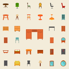 desk flat icon. Furniture icons universal set for web and mobile