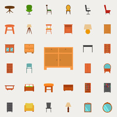 nightstand flat icon. Furniture icons universal set for web and mobile