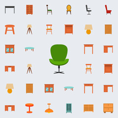 fashionable armchair flat icon. Furniture icons universal set for web and mobile
