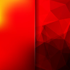 Polygonal vector background. Blur background. Can be used in cover design, book design, website background. Vector illustration. Red, orange colors.