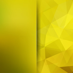 Background of yellow geometric shapes. Blur background with glass. Colorful mosaic pattern. Vector EPS 10. Vector illustration