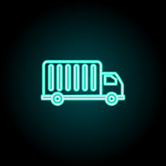 Delivery truck icon. Elements of Logistics in neon style icons. Simple icon for websites, web design, mobile app, info graphics