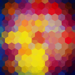 Fototapeta na wymiar Vector background with hexagons. Can be used in cover design, book design, website background. Vector illustration. Red, orange, brown, yellow colors.