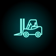 Forklift icon. Elements of Logistics in neon style icons. Simple icon for websites, web design, mobile app, info graphics