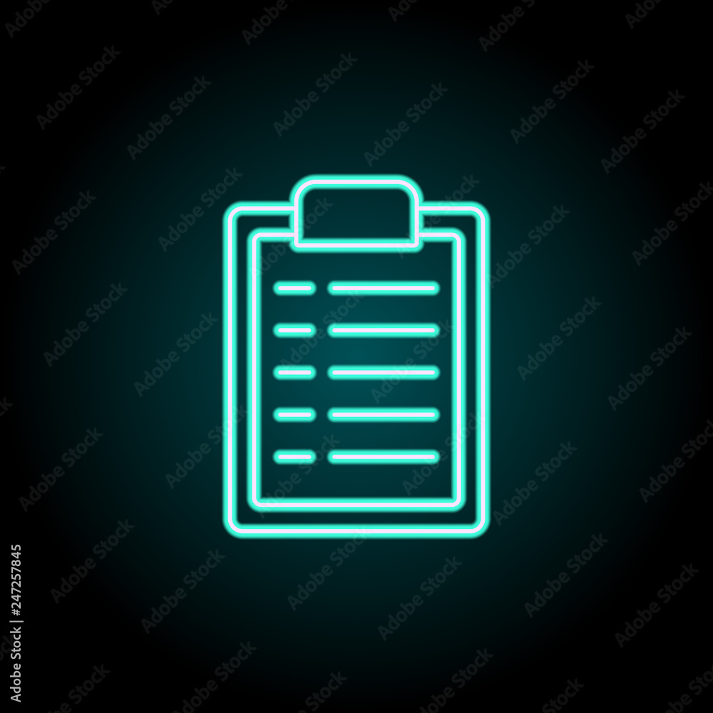 Poster contract icon. elements of logistics in neon style icons. simple icon for websites, web design, mobi