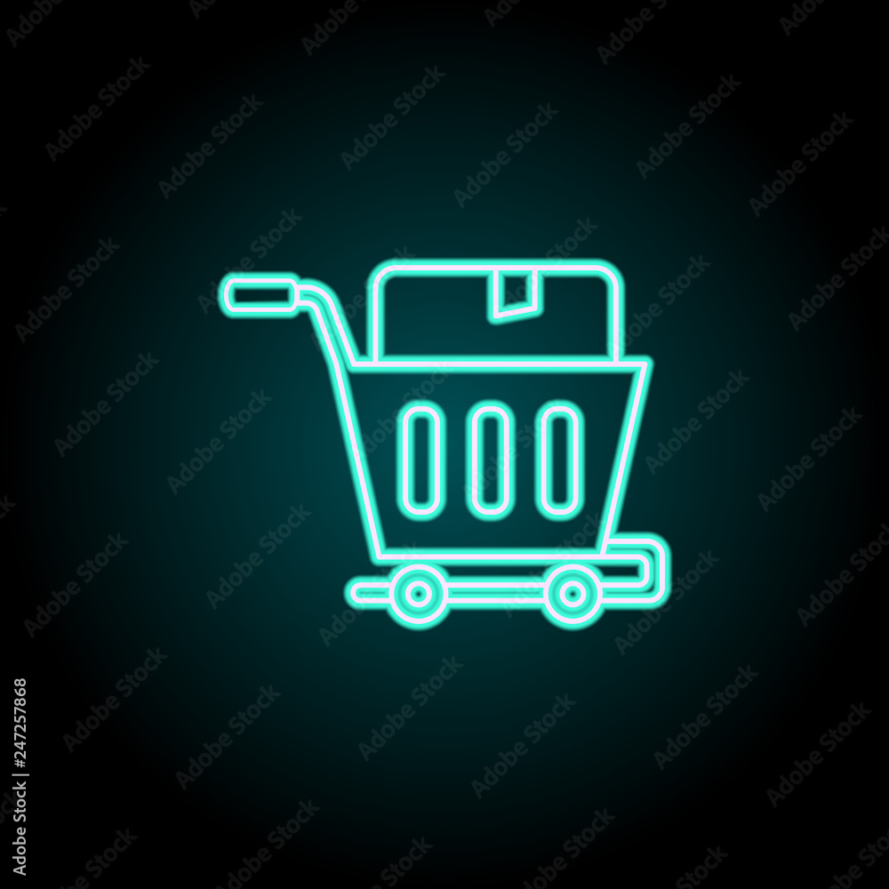 Aufkleber send box icon. elements of logistics in neon style icons. simple icon for websites, web design, mobi