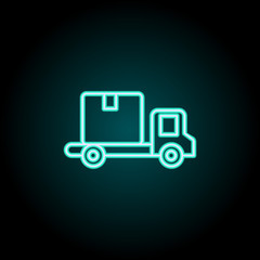 Delivery truck icon. Elements of Logistics in neon style icons. Simple icon for websites, web design, mobile app, info graphics