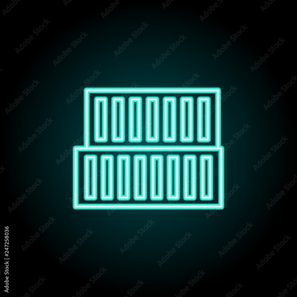 Poster Warehouse icon. Elements of Logistics in neon style icons. Simple icon for websites, web design, mobile app, info graphics