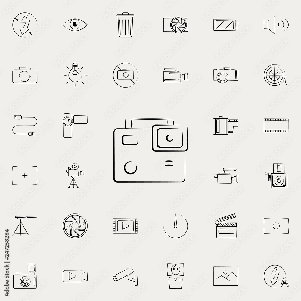 Poster camcorder outine icon. photo and camera icons universal set for web and mobile