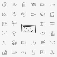 video cassette outine icon. Photo and camera icons universal set for web and mobile