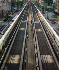 Public Transportation Aerial Shot Of Taipei Metro Tracks .
