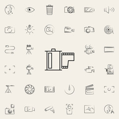 Fototapeta premium photo tape outine icon. Photo and camera icons universal set for web and mobile