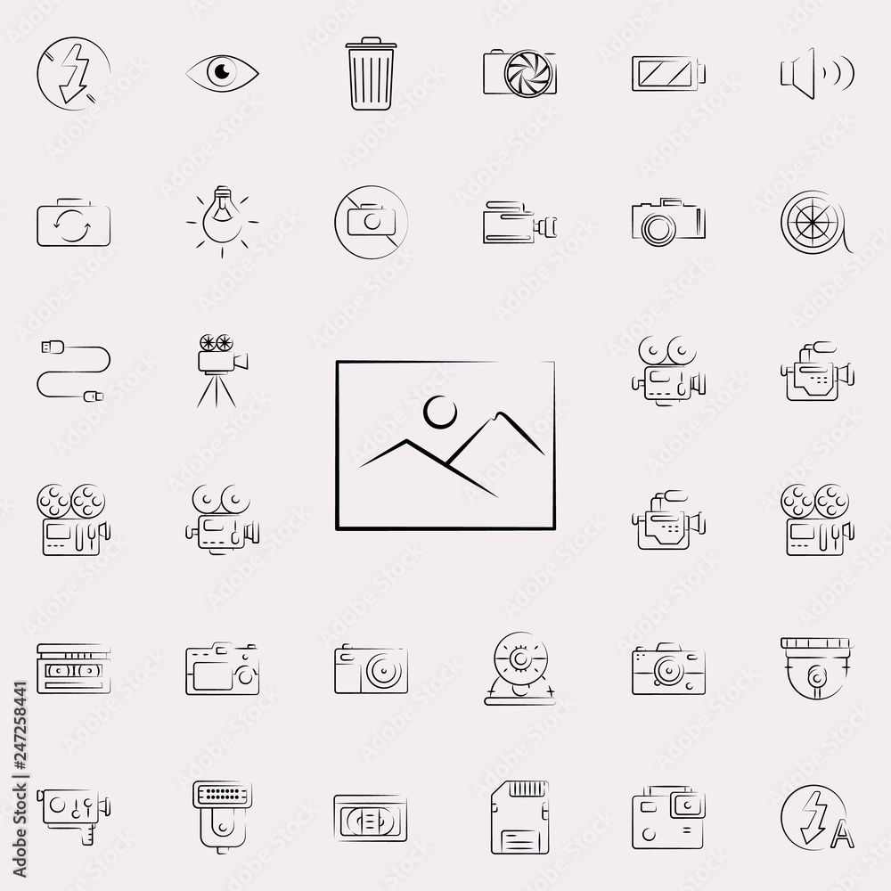 Poster background sign outine icon. photo and camera icons universal set for web and mobile