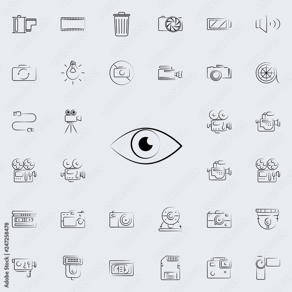 Aufkleber eye outine icon. photo and camera icons universal set for web and mobile