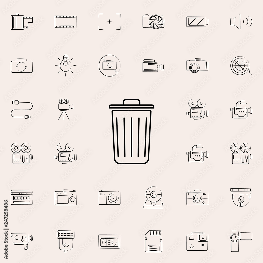 Poster bin outine icon. photo and camera icons universal set for web and mobile