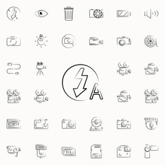 auto flash sign outine icon. Photo and camera icons universal set for web and mobile