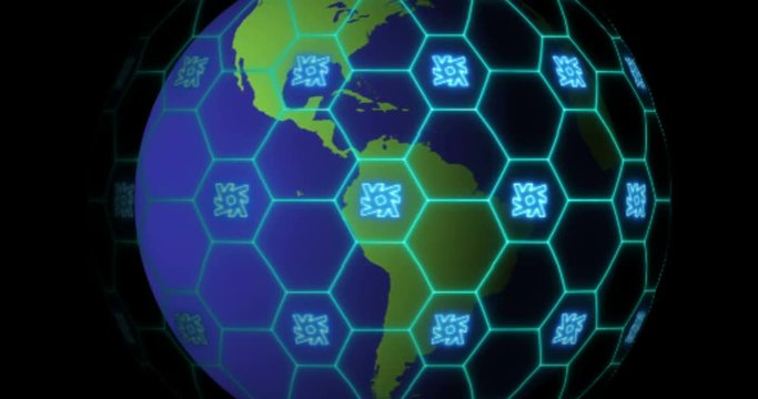 Earth is entangled by Lambda (LAMB) blockchain network. Blockchain concept