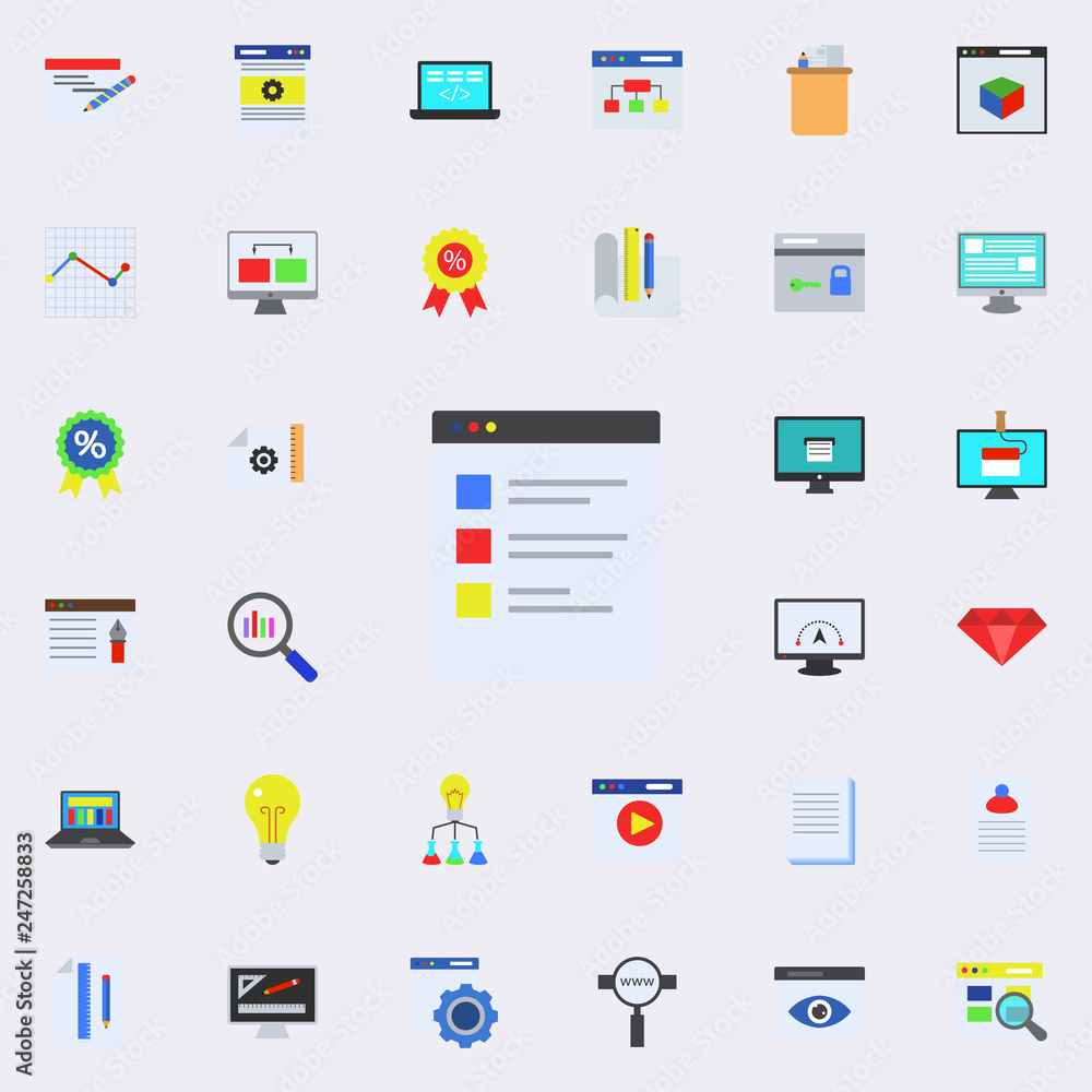 Poster online form colored icon. programming sticker icons universal set for web and mobile