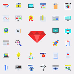 stone ruby colored icon. Programming sticker icons universal set for web and mobile