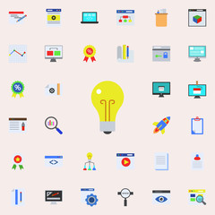 bulb colored icon. Programming sticker icons universal set for web and mobile