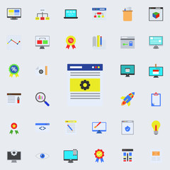 browser settings colored icon. Programming sticker icons universal set for web and mobile