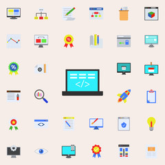 computer programming colored icon. Programming sticker icons universal set for web and mobile