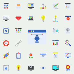 online drawing colored icon. Programming sticker icons universal set for web and mobile