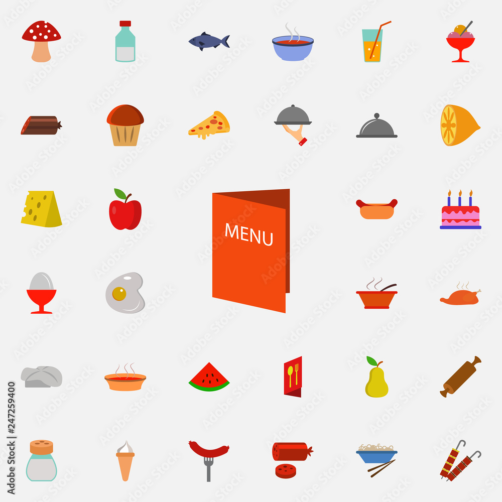 Aufkleber menu in the cafe icon. resturant icons universal set for web and mobile