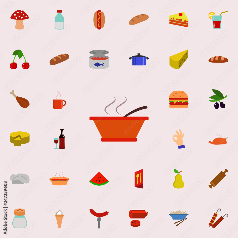 Poster bowl of soup icon. resturant icons universal set for web and mobile