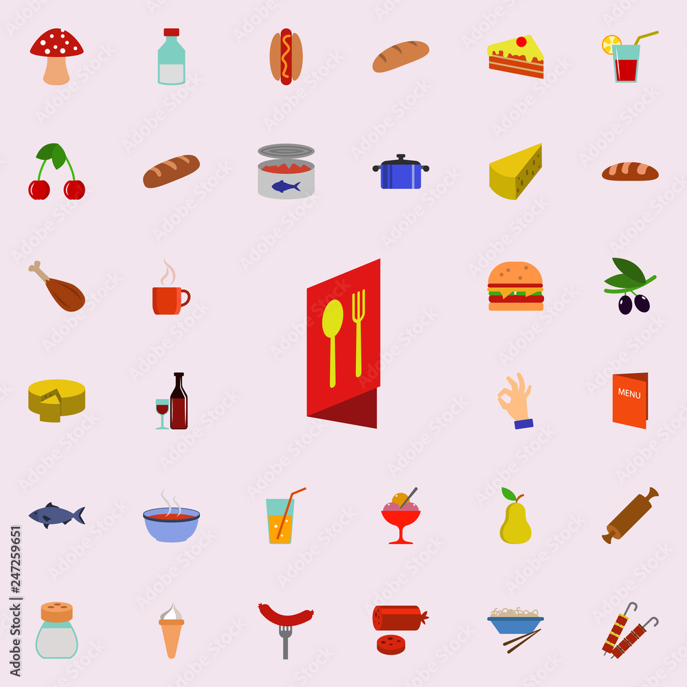 Poster menu in the restaurant menu in the restaurant icon. resturant icons universal set for web and mobile