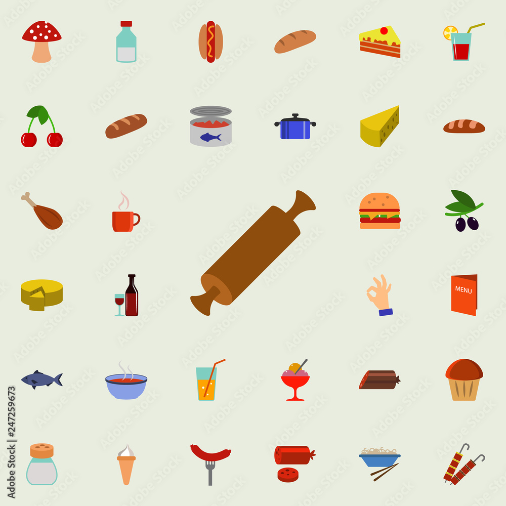 Poster rolling pin icon. resturant icons universal set for web and mobile