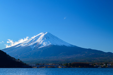 Landscape of Fuji Mountain at Lake Kawaguchiko, Japan