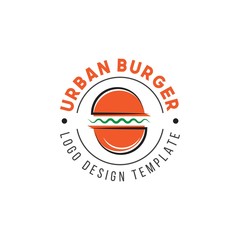 Burger and festival logo design vector template