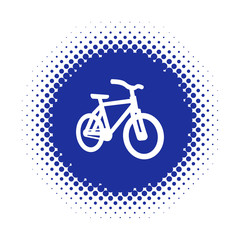 Fototapeta na wymiar Bike icon on half tone round shape