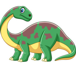 Cartoon smiling brontosaurus