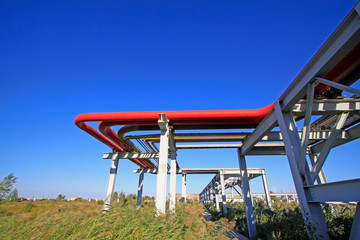 red oil running piping