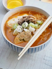 아시아 음식 라면 