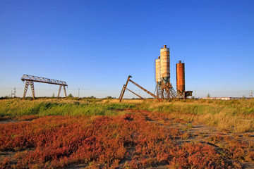 Idle concrete mixing equipment