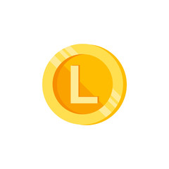 L, letter, coin color icon. Element of color finance signs. Premium quality graphic design icon. Signs and symbols collection icon for websites, web design