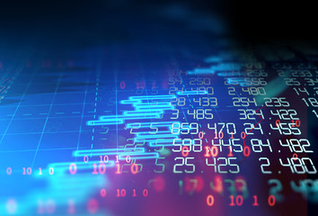 technical financial graph on technology abstract background