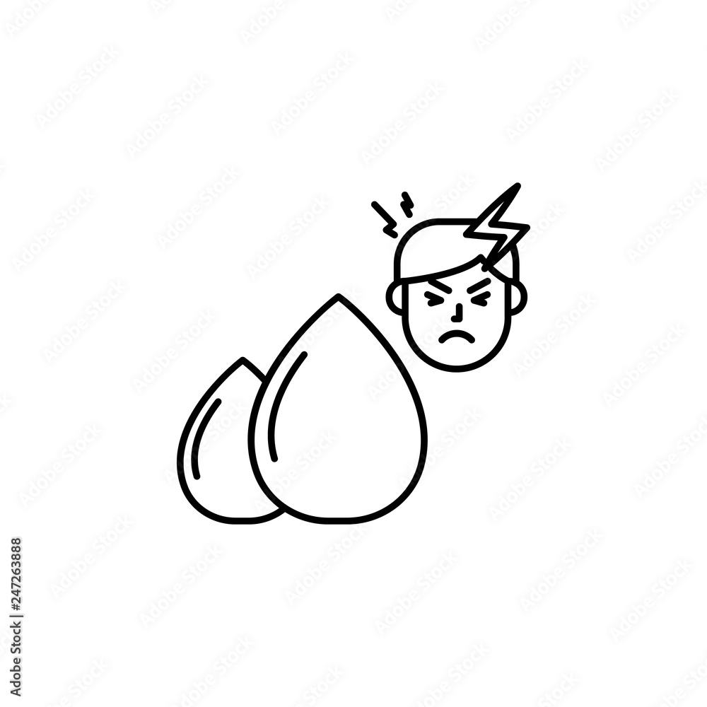 Poster trans fat, allergic icon. element of problems with allergies icon. thin line icon for website design