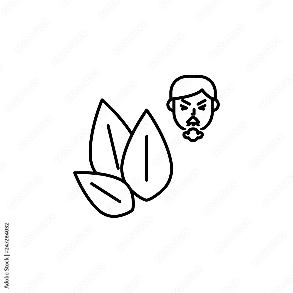 Poster sesame, allergic face icon. element of problems with allergies icon. thin line icon for website desi